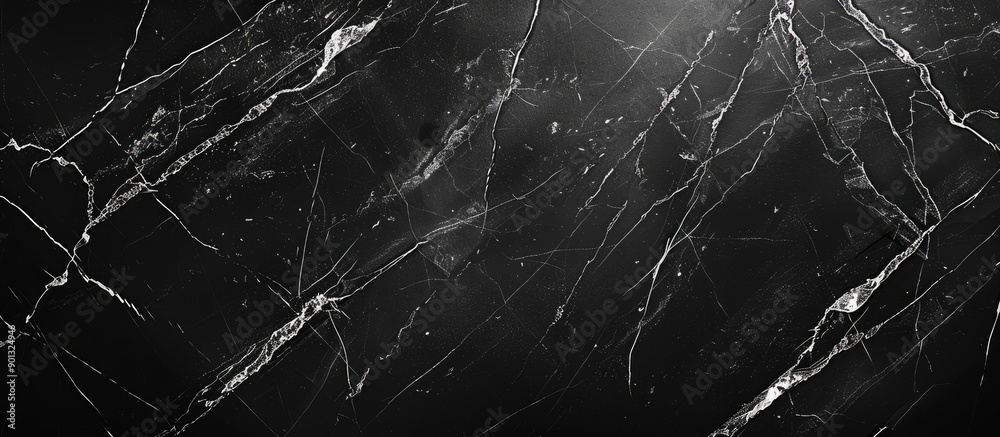 Poster luxurious black marble wall texture with abstract white cracks suitable for adding text or images co