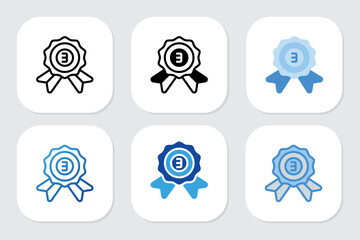 third place badge icons with various design styles