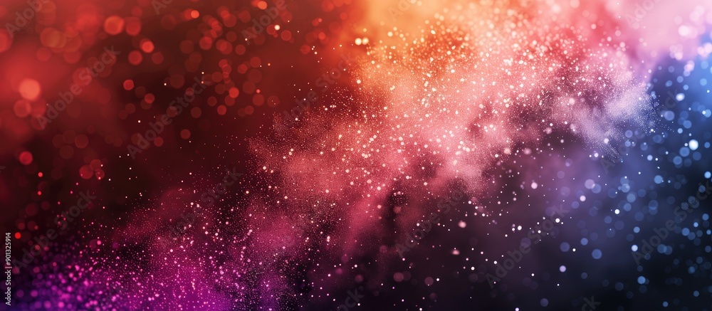 Aufkleber An abstract powdery background with frozen motion capturing an explosion of color powder displaying a vibrant multicolor glitter texture with a copy space image