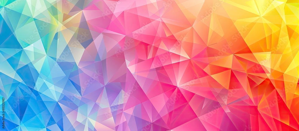 Aufkleber A colorful geometric patterned background with varying shades and a copy space image