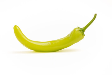 Close-up of a green hot pepper
