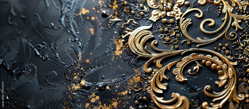 Aufkleber Background with intricate foil design adding elegance to copy space image