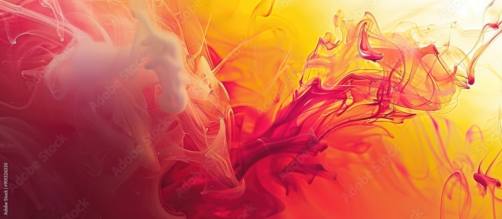 Poster a vibrant backdrop featuring a blend of red and yellow hues creating a lively copy space image