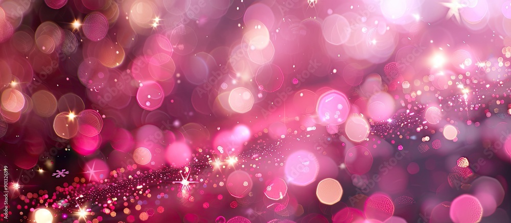 Fototapete sparkling pink bokeh creates a magical backdrop for festive occasions with defocused elements and am