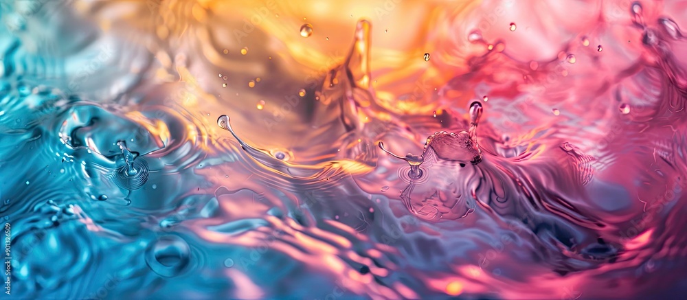 Poster Color merging in water producing an abstract copy space image