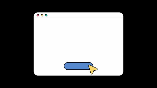 Picture in a website clicking mouse animated footage looping