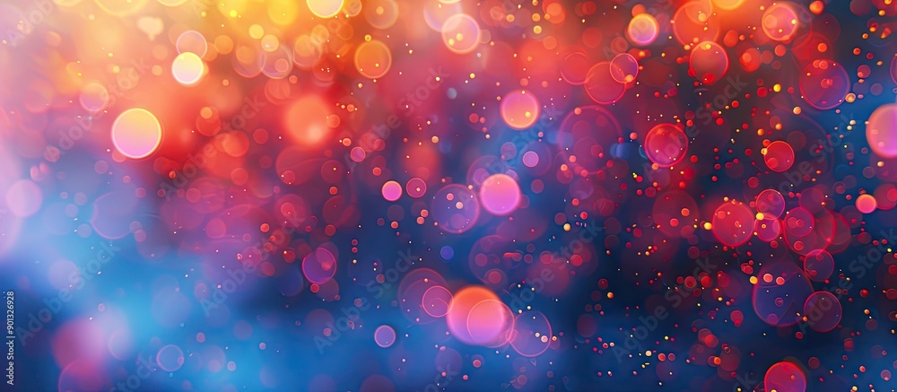 Poster Vibrant bokeh background with colorful abstract design perfect for a copy space image