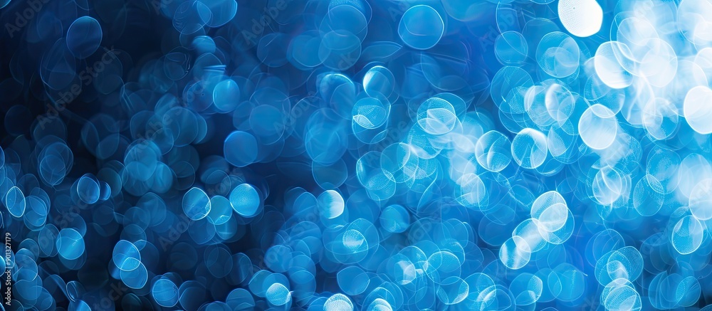 Poster blue themed abstract bokeh background with copy space image included
