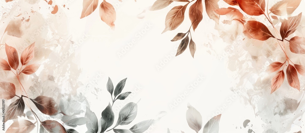 Aufkleber a banner featuring a circular leafy frame in soft colors perfect for adding your design creativity w