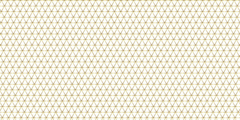 Background of golden metal pattern mesh. Old design metallic triangle and square fabric pattern. Seamless vector carbon grid steel.