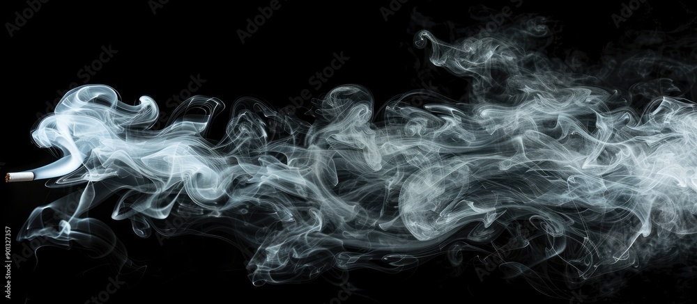 Poster a ghostly effect with isolated white smoke overlay on a deep black background perfect for halloween 
