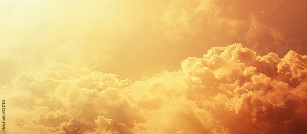 Poster a warm toned background with a clear sky and ample copy space image