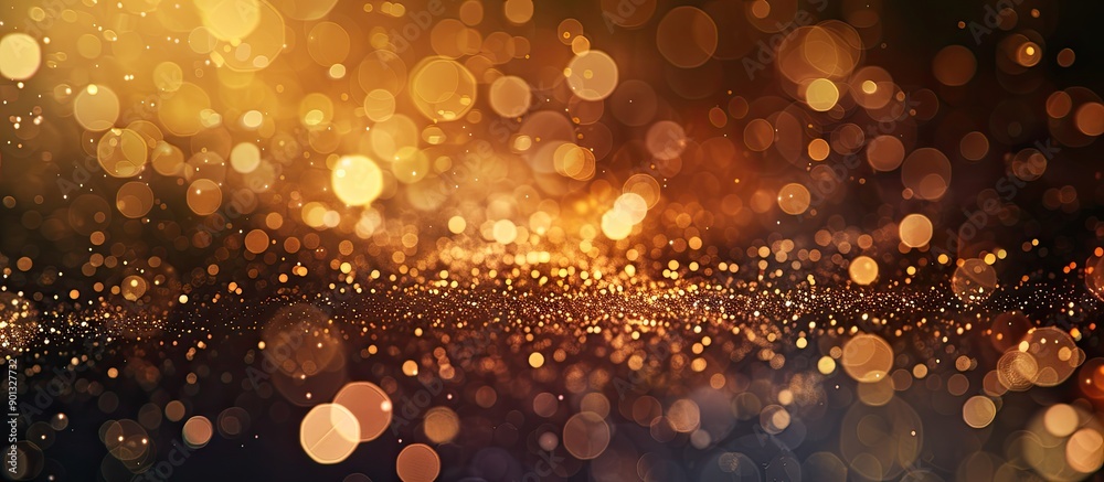 Poster bokeh abstract background with a golden effect perfect for copy space image