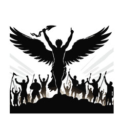 silhouettes of dancing people