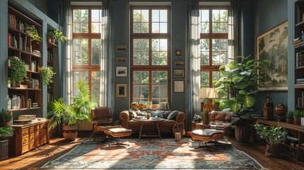 Sunlit Living Room Interior Design