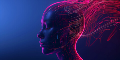 Revolutionizing user experience with digital transformation virtual data flows concept, mental health UHD wallpaper.