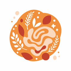 Boho Abstract Hand Drawn Organic shapes Background Element