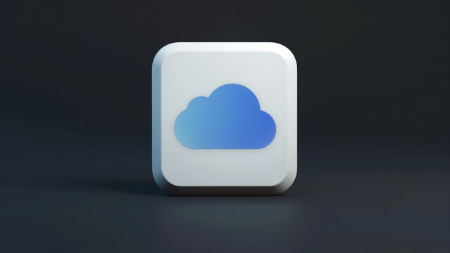Apple iCloud logo app 3d icon on a dark background