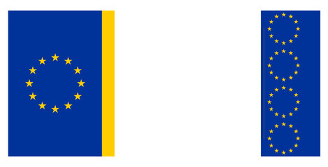 stars in circle over blue and yellow background as the colors of the European Union, Europe, EU, isolated, creative abstract background