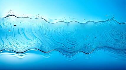 Photo of an abstract water pattern with fluid, wavy lines and a gradient blue background. 7