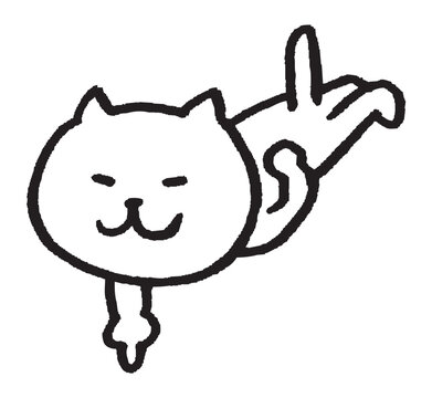 recommend clip art: 色々なスポーツをする目が細いかわいい白猫キャラ