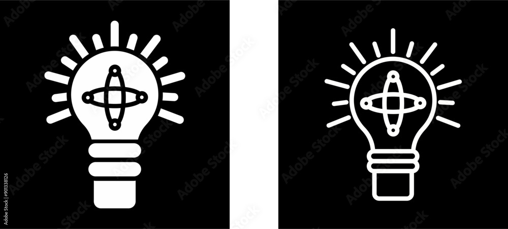 Poster light bulb vector icon