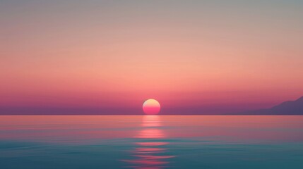 Obraz premium Sunset background over a calm ocean, Palette, tranquility