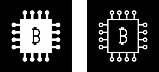Bitcoin Chip Vector Icon