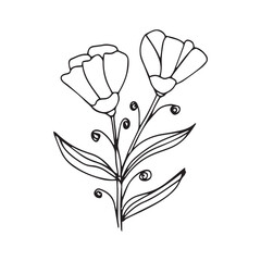 line floral isolated on white background. floral logo design