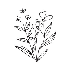 line floral isolated on white background. floral logo design