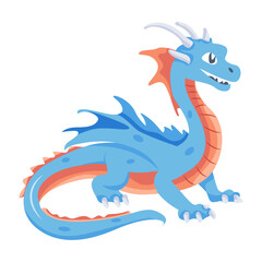 Firedrake vector designed in flat style 

