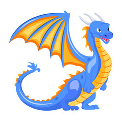 A flat vector of wyvern with wings 

