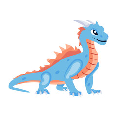 Flat style icon of horror dragon

