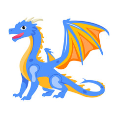 Fototapeta premium A flat style vector of flying dragon