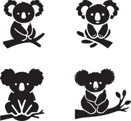 koala silhouette, koala icon, koala vector, 