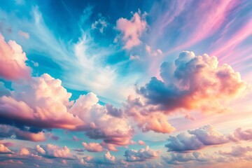 pastel blue and pink sky and clouds background