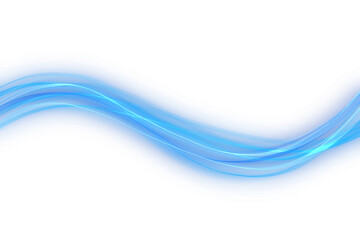 blue Light Trails on transparent background	
