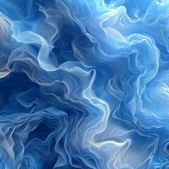 Obraz premium Ocean Waves Abstract in Swirling Blue Shades