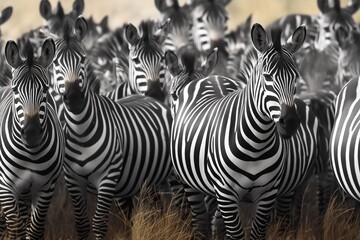 Fototapeta premium herd of zebras