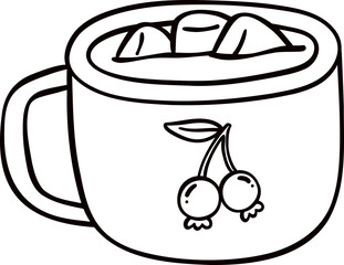 Groovy retro autumn spicy pumpkin hippie cartoon coloring outline doodle playful and vibrant fall season illustration.