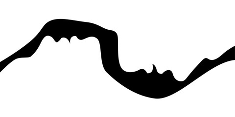 vector black and white image of profile silhouette of two people in love very close to each other isolated on white background. useful for valentine's day cards, wedding invitation, print, poster.