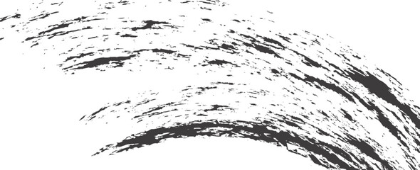 Tire tread marks, wheel textures, tire marks - car racing, motocross, drift, rally, off-road and others. Vector black isolated texture in grunge style with splashes.eps10