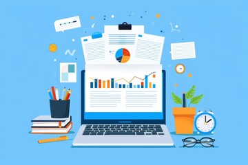 Fototapeta premium business records, vital signs, and publications, emphasizing a clean and organized presentation of essential information.