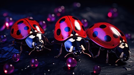 Fototapeta premium small red ladybugs 