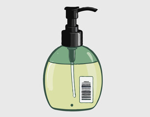 Hand gel, soap, sanitizer bottle with pump
