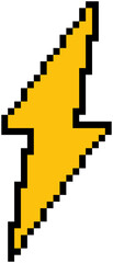 Obraz premium Pixel Style Lightning Bolt Icon . Vector