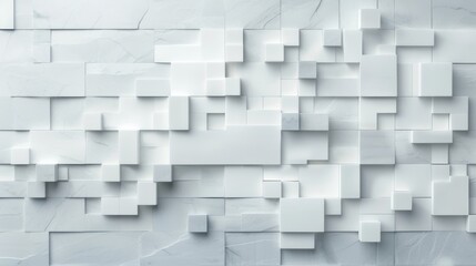 Fototapeta premium Abstract white wall design featuring geometric shapes and textures, ideal for modern interior and architectural backgrounds.