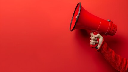 Red Megaphone on a Red Background