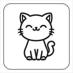 Modern Minimalistic Cat Drawing