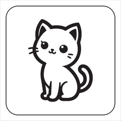 Modern Minimalistic Cat Drawing